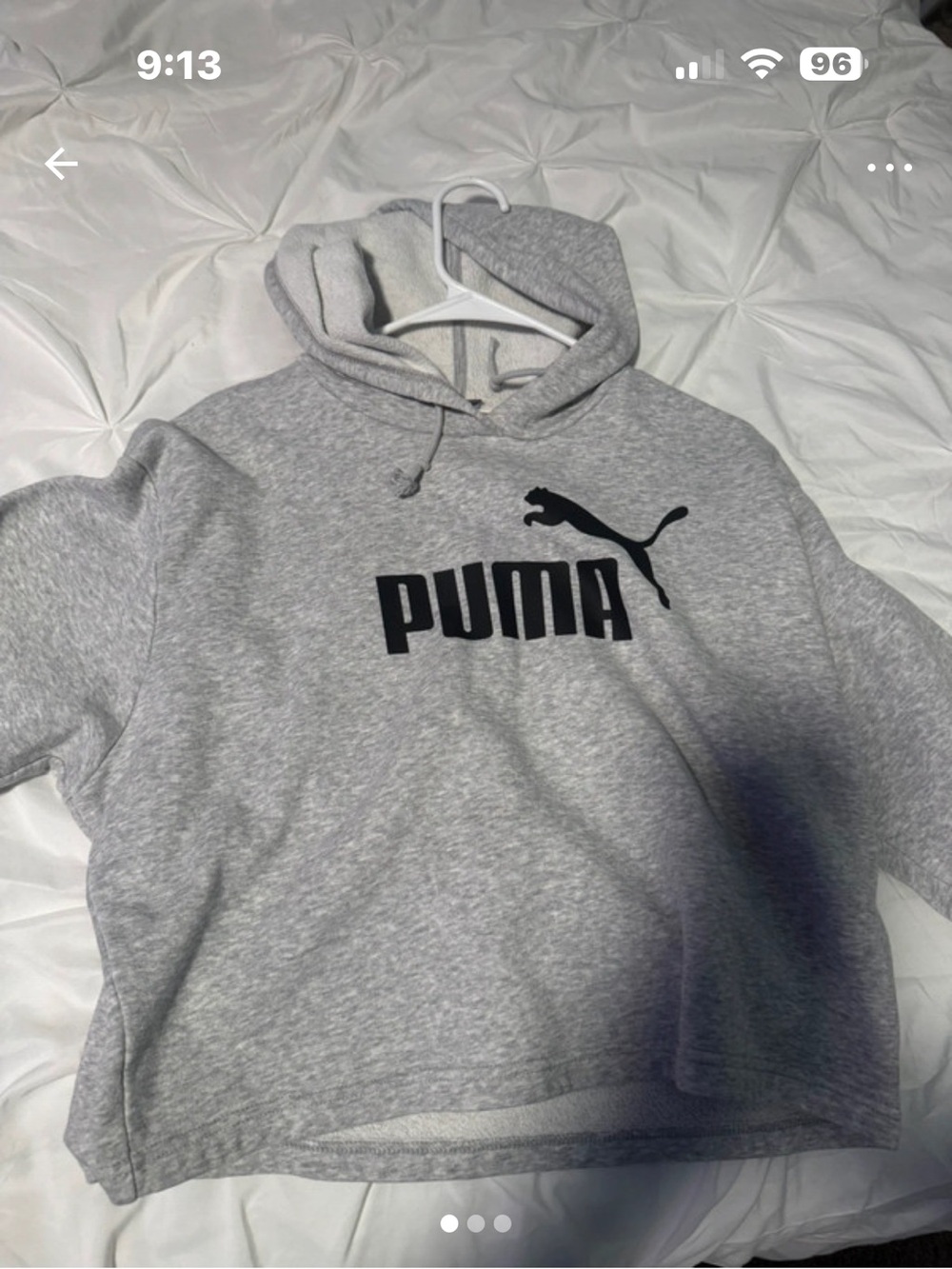 Puma Gray Pullover Hoodie with Black Logo